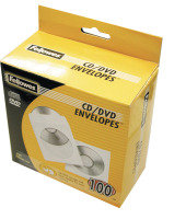 Fellowes CD White Paper Sleeves - 50 Pack