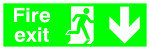 SIGNSLAB 150X450 FIRE EXIT R/M ARW D PVC