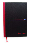 Blk N Red Casebnd Manu/sketch Bk A4 Pln - 5 Pack