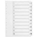 Q-Connect A4 Multi-Punched 1-10 Polypropylene White