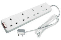 CED 4-Way Extension Lead 13amp 5m Neon White