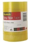 Scotch Easy Tear Clr Tape 25mmx66m - 6 Pack