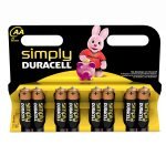Duracell Simply AA Alkaline Batteries - 8 Pack
