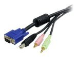 Startech 6 Ft 4-in-1 Usb Vga Kvm Switch Cable With Audio And Microphone