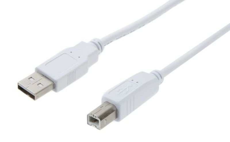 Xenta USB 2.0 A-B Device Cable White - 1m