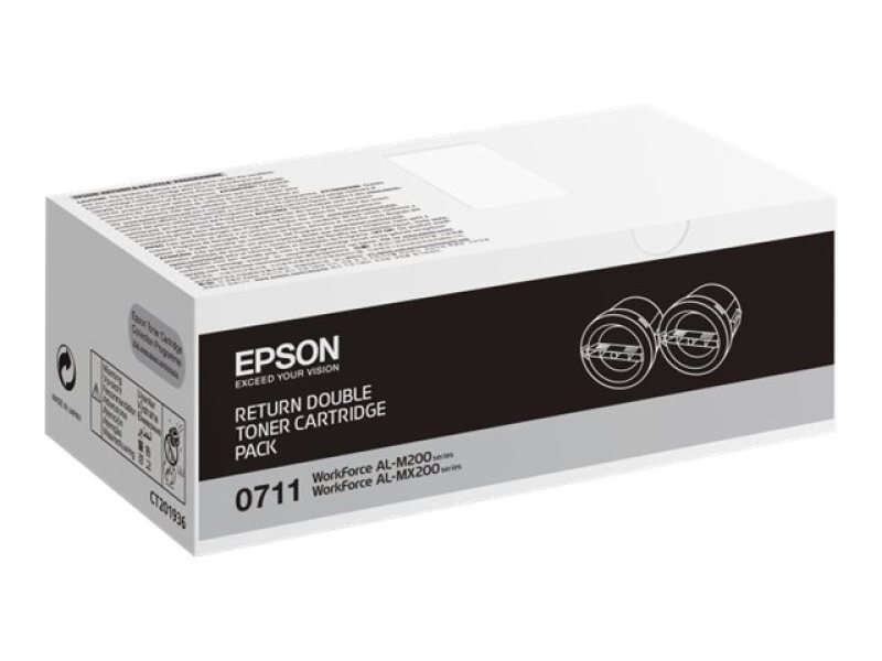  Epson  AL M200  Black Toner  Cartridge Pack of 2 Ebuyer