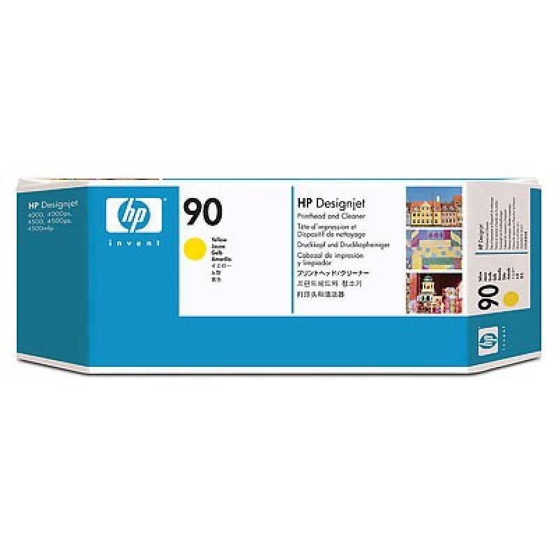HP 90 Yellow Original Printhead & Printhead Cleaner For use with - Selected Printers* - C5057A