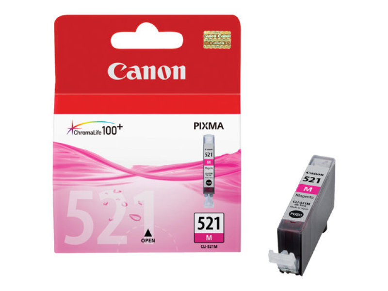 Canon CLI-521M Magenta Inkjet Cartridge (Capacity: 510 pages)