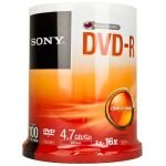 Sony 16x DVD-R Discs - 100 Pack Spindle