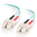 2m 10 Gb Aqua Multimode 50/125 Duplex LSZH Fiber Patch Cable LC - SC
