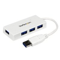 StarTech.com 4 Port Portable SuperSpeed Mini USB 3.0 Hub - White