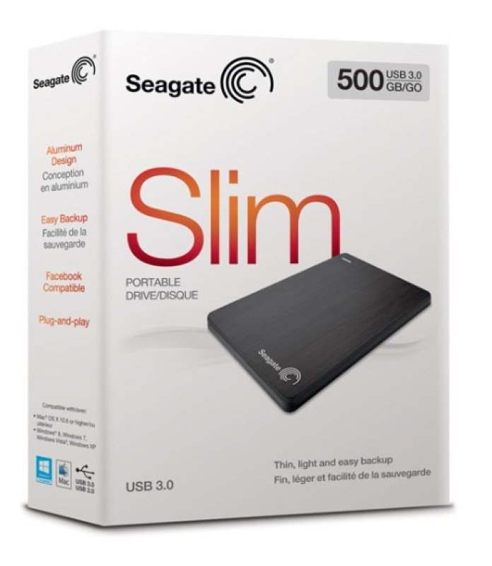 Seagate 500GB Slim Portable Hard Drive | Ebuyer.com