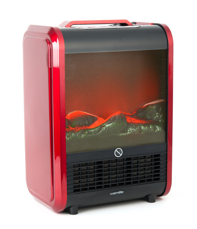 Warmlite Mini Fireplace Heater - Red