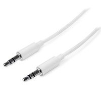 StarTech.com White Slim 3.5mm Stereo Audio Cable - Male to Male