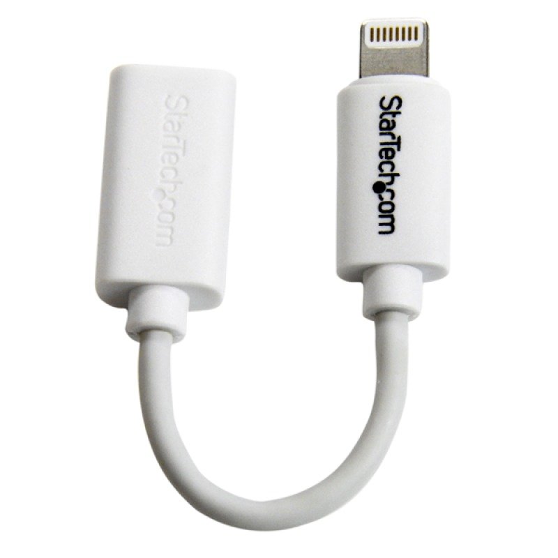StarTech.com White Micro USB to Apple® 8-pin Lightning Connector Adapter for iPhone / iPod / iPad