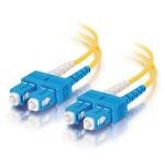 C2G 1m SC-SC 9/125 OS1 Duplex Singlemode PVC Fibre Optic Cable (LSZH) - Yellow