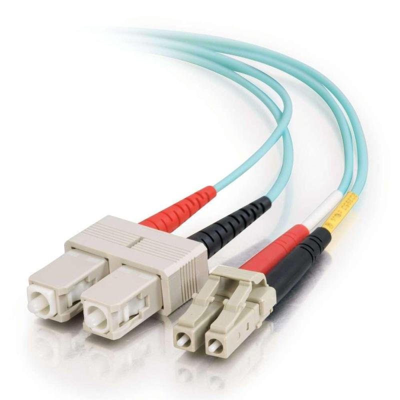 C2G LC-SC 10Gb 50/125 OM3 Duplex Multimode PVC Fiber Optic Cable (LSZH) - Network cable - LC multi-mode (M) - SC multi-mode (M) - 1 m - fibre optic - 50 / 125 micron - OM3 - halogen-free - aqua