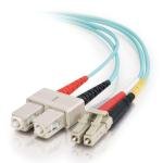 C2G LC-SC 10Gb 50/125 OM3 Duplex Multimode PVC Fiber Optic Cable (LSZH) - Network cable - LC multi-mode (M) - SC multi-mode (M) - 3 m - fibre optic - 50 / 125 micron - OM3 - halogen-free - aqua