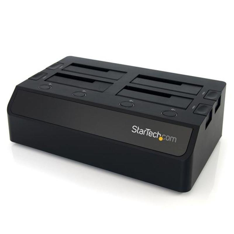 StarTech.com USB 3.0 to 4-Bay SATA 6Gbps Hard Drive Docking Station w/ UASP & Dual Fans - 2.5/3.