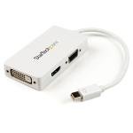 StarTech.com Mini DisplayPort to VGA / DVI / HDMI Adapter - All-in-One mDP Converter For MacBook - White
