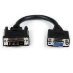 StarTech.com 8in DVI to VGA Cable Adapter - DVI-I Male to VGA Female Dongle Adapter