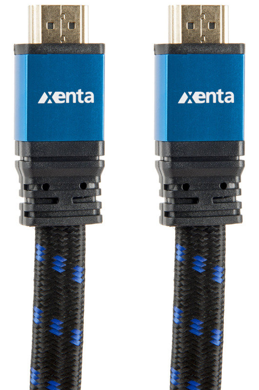 Xenta Flat 4k 2 Metre HDMI Cable - Blue Braided