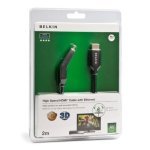 Belkin HDMI Cable Male/Male Dual Swivel with Ethernet Gold Plated in Black 2m - F3Y023bf2M