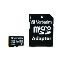 Verbatim Micro SD Class 10 16GB Memory Card + Adaptor