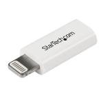 Startech.com Apple 8-pin Lightning Connector To Micro Usb Adapter For Iphone / Ipod / Ipad (white)
