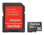 Sandisk Micro SDHC 16GB Card + SD Adapter