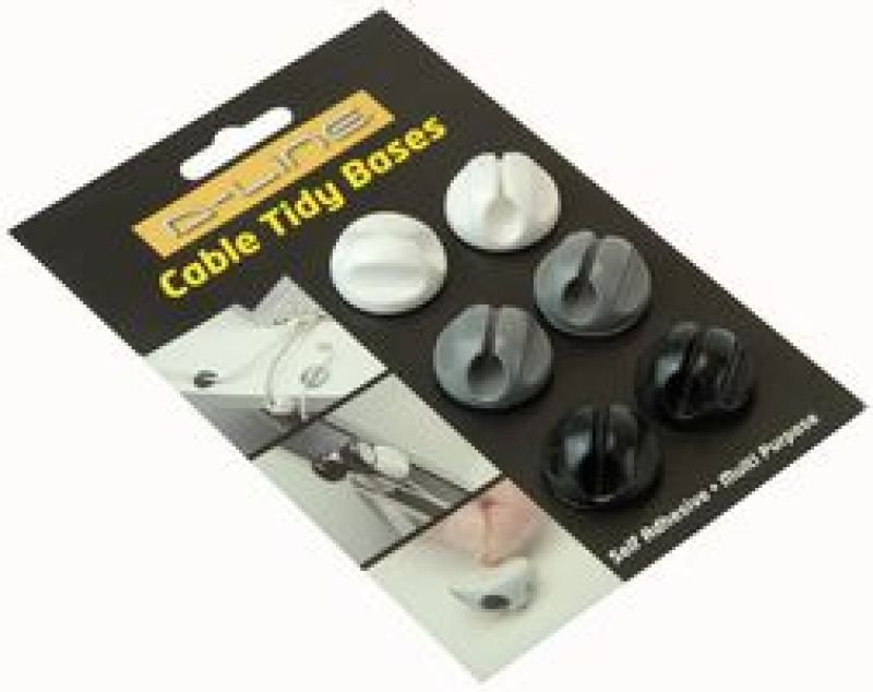 Dline Cable Tidy Bases 6pk Self Adhesive