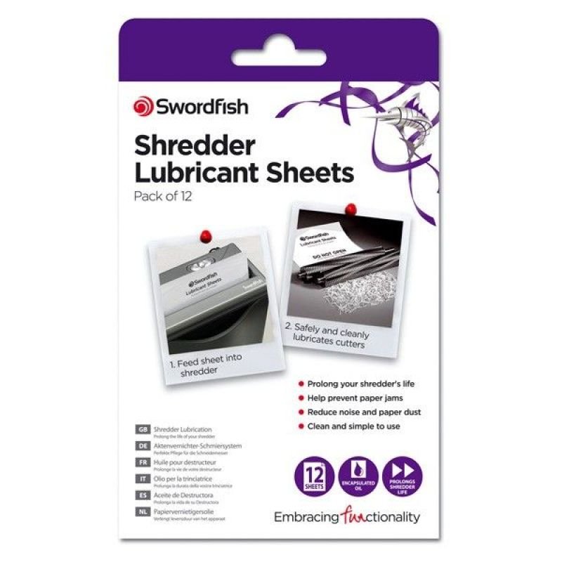 Swordfish Shredder Lubrication Sachets   12 S Product Description