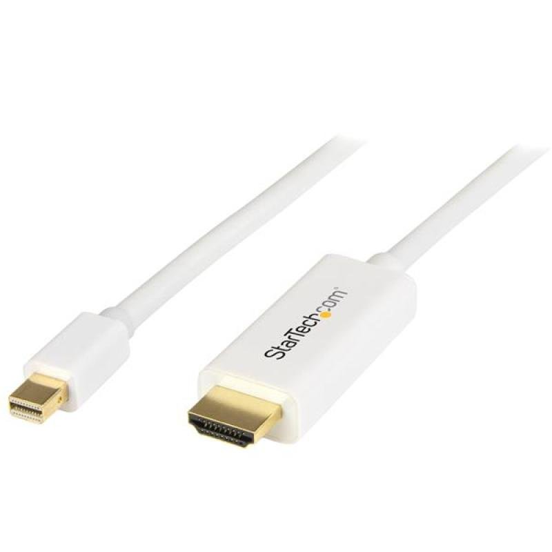 StarTech Mini Displayport To HDMI Converter Cable 6Ft (2M)   4K White