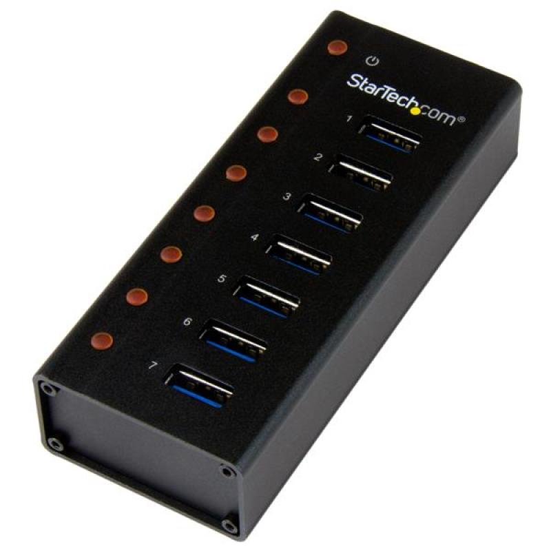 StarTech 7 Port USB 3.0 Hub - Desktop Or Wall-mountable Metal Enclosure