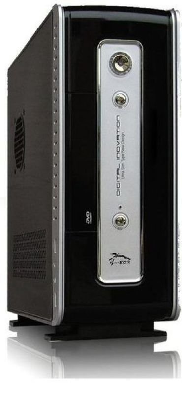 Black/Silver Super Slim MicroATX Mini Tower Case - With 200W PSU