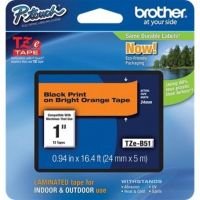 Brother TZe B51 Laminated tape- Black on Orange