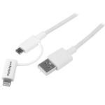 Apple Lightning Or Micro Usb To Usb Cable - 1m (3ft)  White