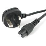 StarTech 2m Laptop Power Cord - 3 Slot For Uk - Bs-1363 To C5 Clover Leaf Power Cable Lead