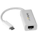 StarTech.com USB C to Gigabit Ethernet Adapter - White - USB C to RJ45 Adapter
