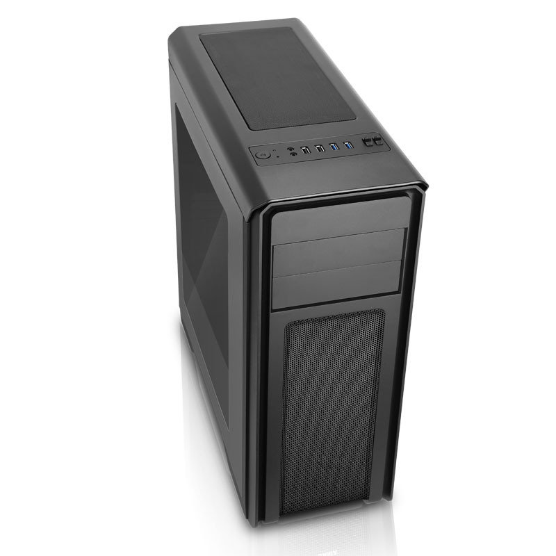 Falcon Gaming PC Case With 2 x 12cm Blue 16 LED Front Fans | Ebuyer.com