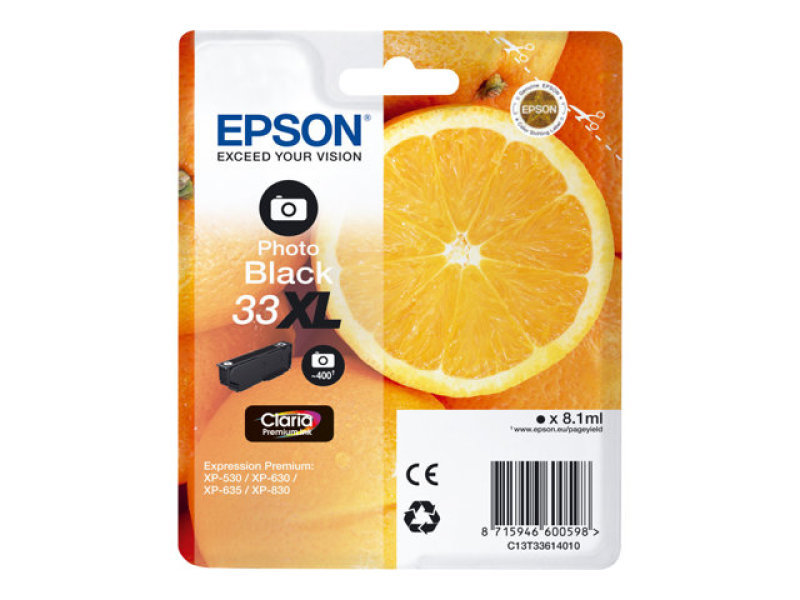 Epson 33XL Photo Black Inkjet Cartridge