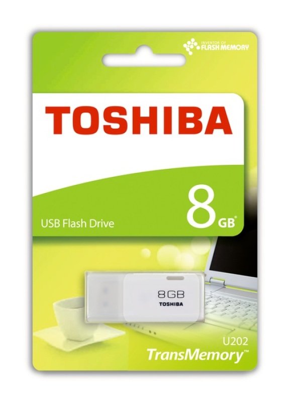 Toshiba 8GB TransMemory U202 USB Flash Drive - White - Ebuyer