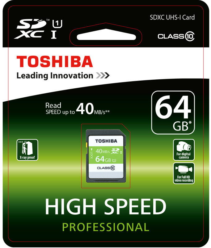 Toshiba 64GB HS Professional UHS-1 SDXC Card | Ebuyer.com
