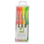 Q-Connect Liquid Ink Highlighter Assorted Pk 4