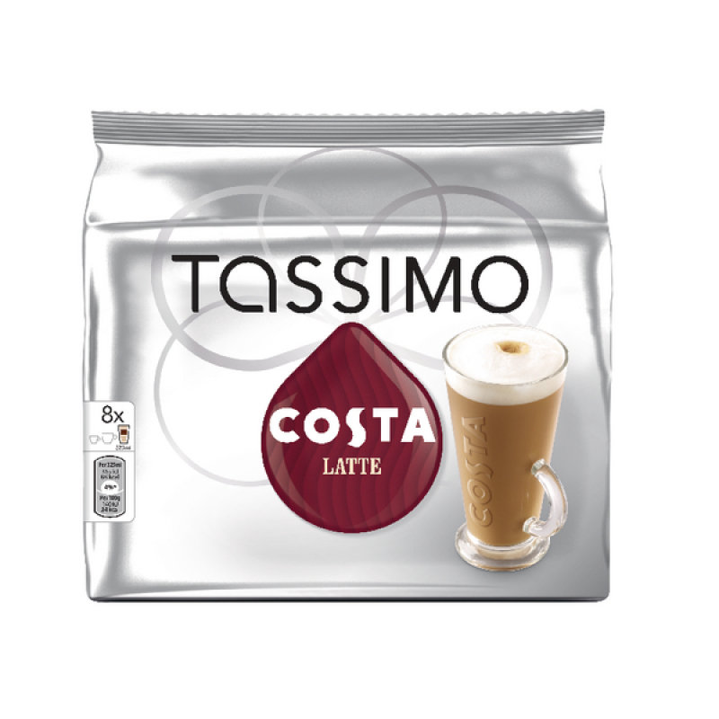 Tassimo Costa Latte Coffee 8x 239.2g Capsules Pk 5