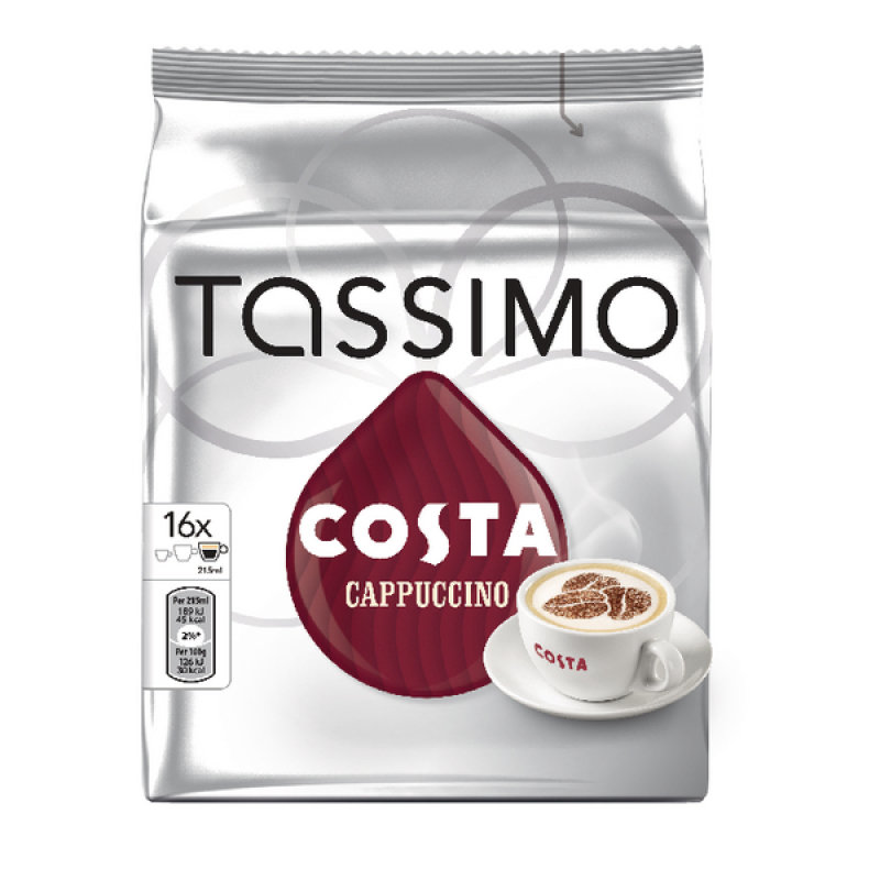 Tassimo Costa Cappuccino Coffee 8 x 280g Capsules Pk 5