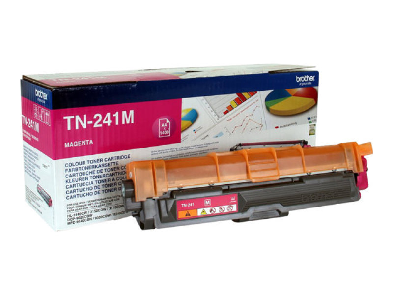 Brother TN-241M Magenta Laser Toner Cartridge - 1,400 Pages