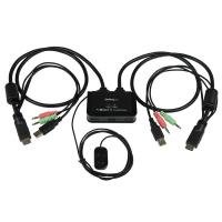 2 Port Usb Hdmi  Cable Kvm Switch With Audio And Remote Switch   Usb Powered
