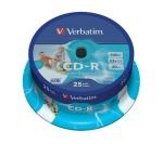 Verbatim 52x CD-R Inkjet Printable Discs - 25 Pack Spin