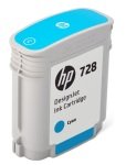 HP 728 Cyan Original Designjet Ink Cartridge - Standard Yield 40ml - F9J63A